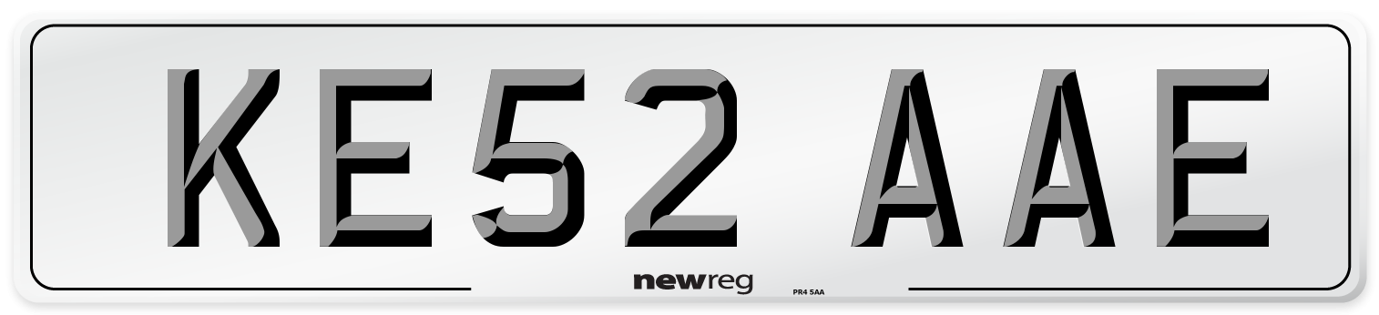 KE52 AAE Number Plate from New Reg